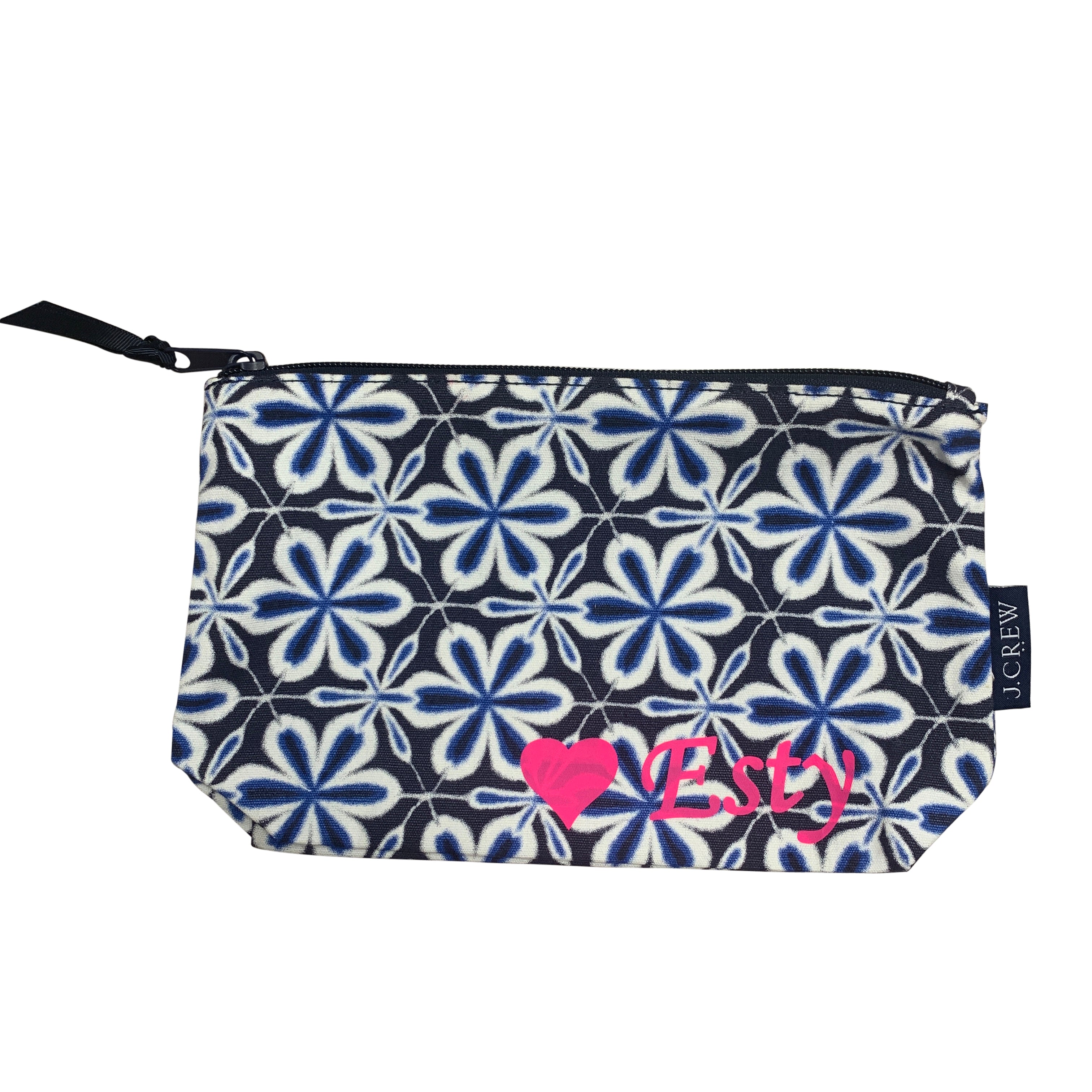 Canvas blue paisley accessory/ cosmetic bags 3 sizes school camp