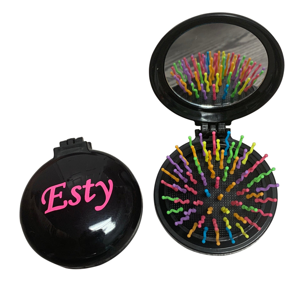 Foldable Pocket Brush/ Mirrors colorful camp/daycamp/school