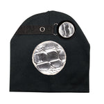 Silver Crocodile leather Circle hat and clip GIFT SET