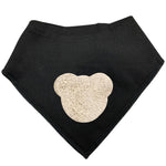 Gold Metallic Sparkle  leather Teddy bib and clip GIFT SET