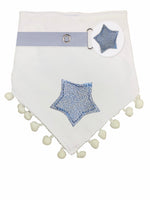 Blue Sparkle leather Star bib and clip GIFT SET
