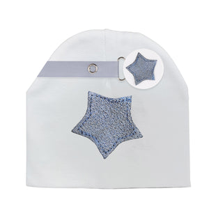 Blue Sparkle leather Star hat and clip GIFT SET