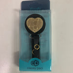 Classy Paci Gold Croc Heart, black, girl  baby pacifier clip