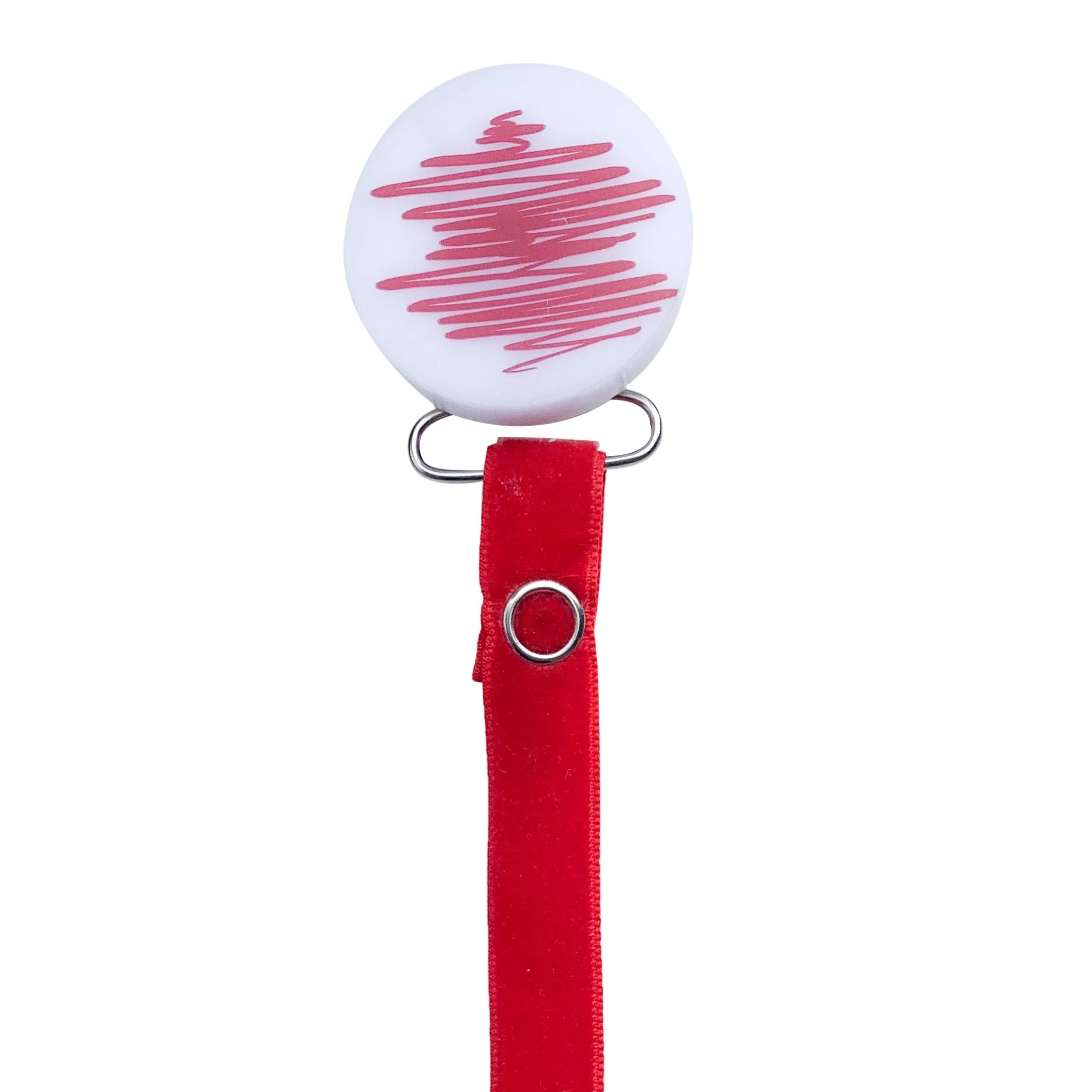 Classy Paci DOODLE Red Round pacifier clip