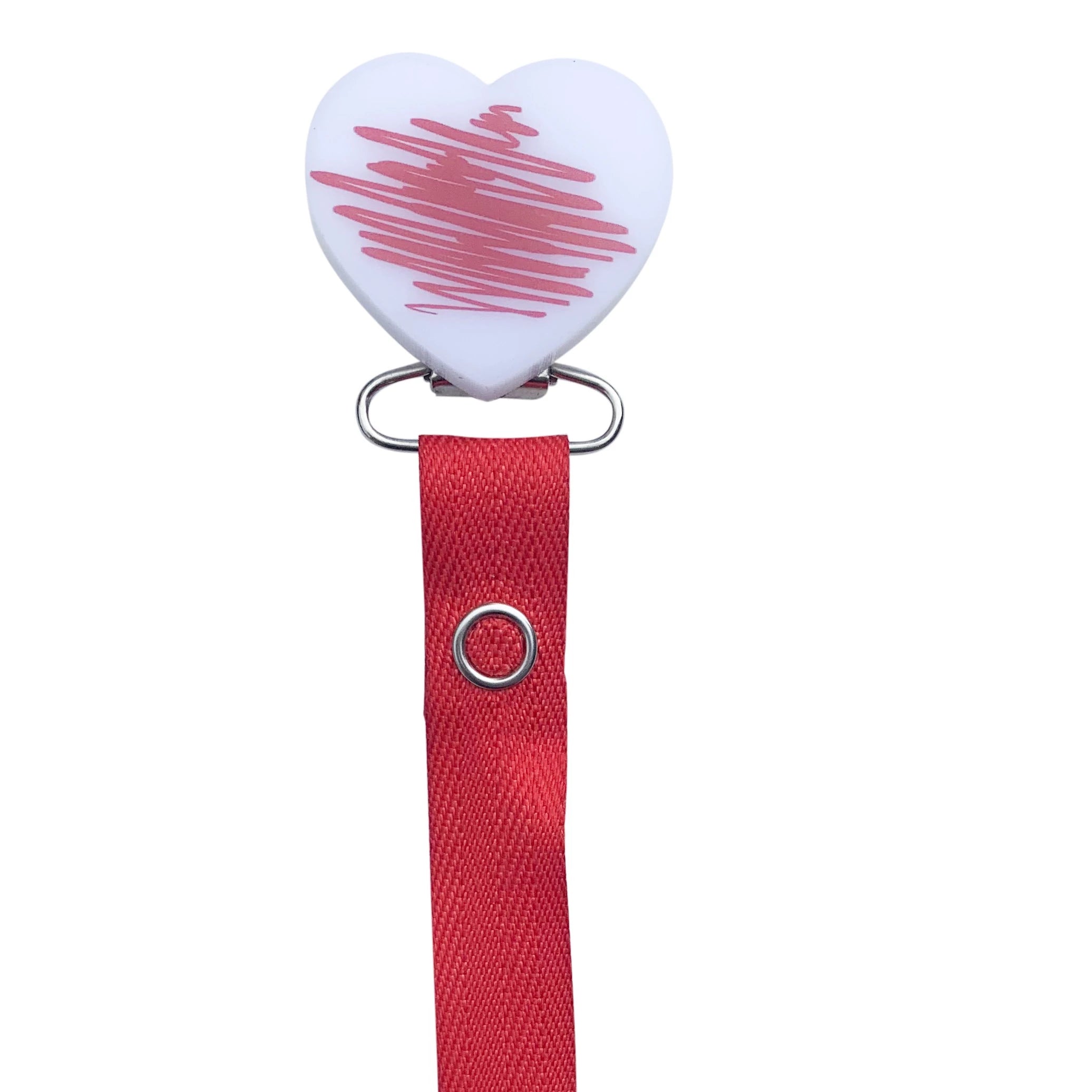 Classy Paci DOODLE Red Heart pacifier clip with Bibs pacifier GIFT SET