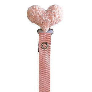 Sherpa Shapes = hearts in many colors mauve, grey, off white, pink, navy cozy pacifier clips