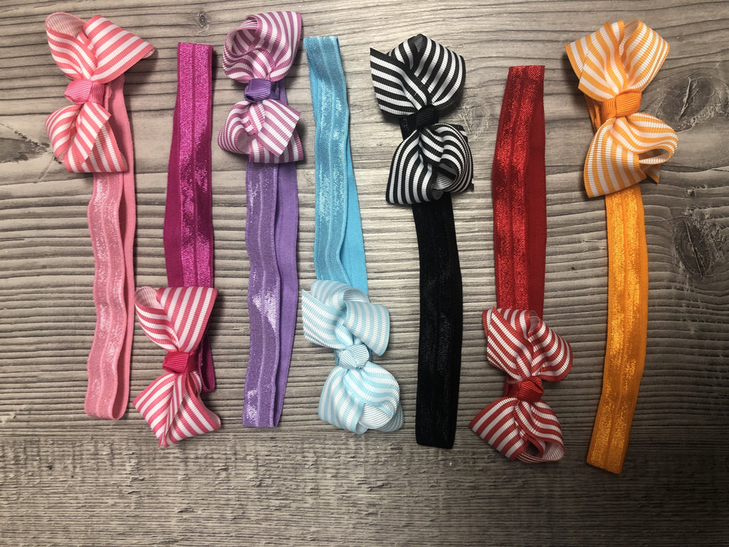 Striped bow Headbands clearance