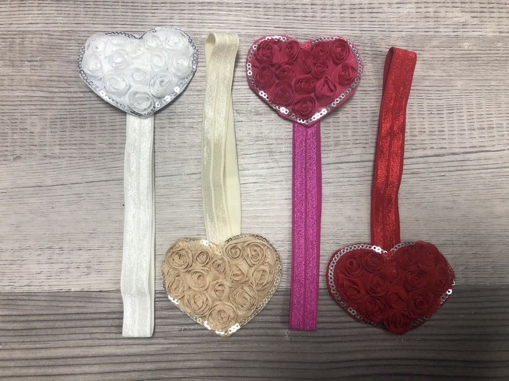 Heart Rose Girl Headbands clearance