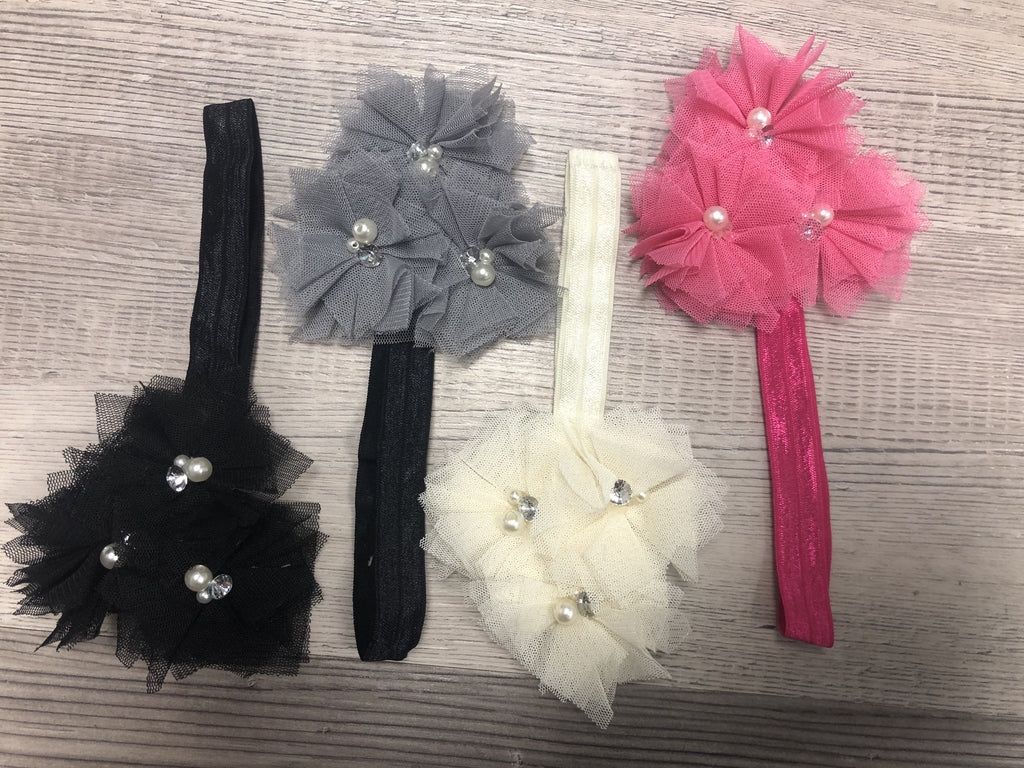 Tulle with rhinestone, pearl  Girl Headbands clearance