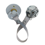 Classy Paci Silver grey black Agate circle clip with BIBS pacifier GIFT SET