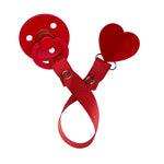 Classy Paci Red heart clip with BIBS pacifier GIFT SET