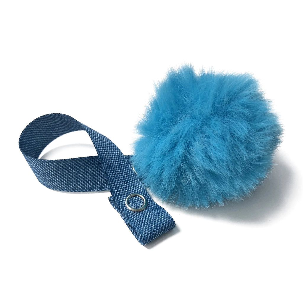 Mini Turquoise Fur Pom Pom