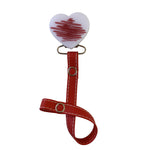 White with Red Doodle heart hat and clip GIFT SET