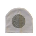 White with silver circle sparkle  hat and clip GIFT SET