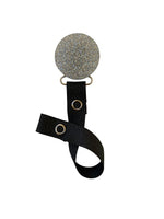 Black with silver circle sparkle bib and clip GIFT SET
