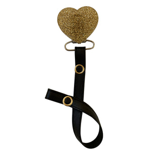 Black with Gold sparkle hat and clip GIFT SET