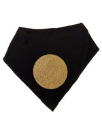 Black with Gold circle clear back sparkle bib and clip GIFT SET