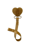 White with Gold sparkle heart hat and clip GIFT SET