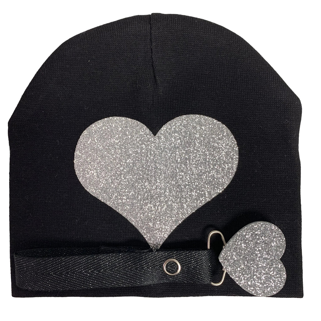 Black with silver sparkle hat and clip GIFT SET