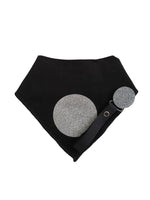 Black with silver circle sparkle bib, hat, pacifier clip DELUXE GIFT SET