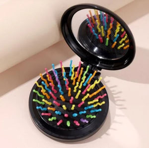Foldable Pocket Brush/ Mirrors colorful camp/daycamp/school