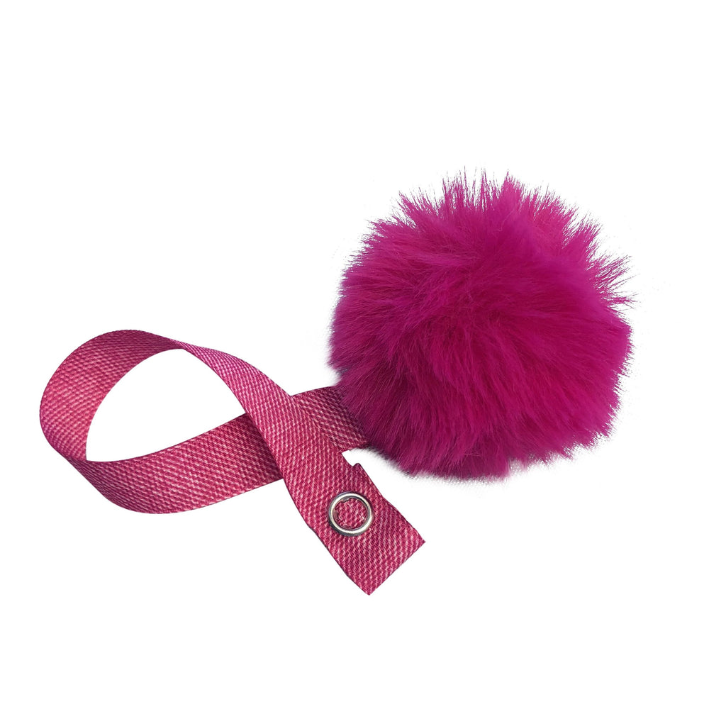 Mini Fuschia Pink Fur Pom Pom