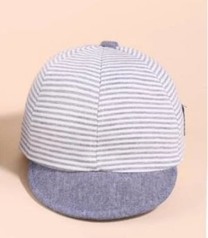 Baby summer sun hat / cap Striped denim navy/ gray 2 colors camp country