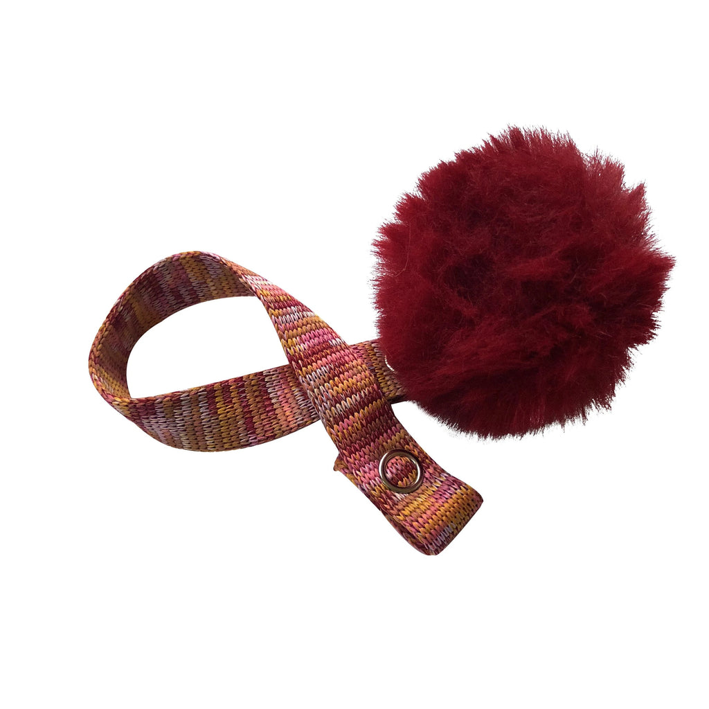 Mini Burgundy Fur Pom Pom