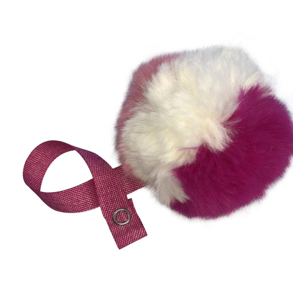 Tri Color Fushia, Pink & White Fur Pom Pom