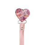 Classy Paci Painted look hearts pinks/ wine/ mauve baby girl pacifier clip Friggs, Bibs Gift Set
