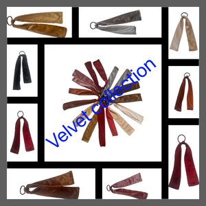 Solid Rich velvet velour Color hair ties black, red, rust, gold, burgundy, mauve, ivory, bronze, school, Occasions