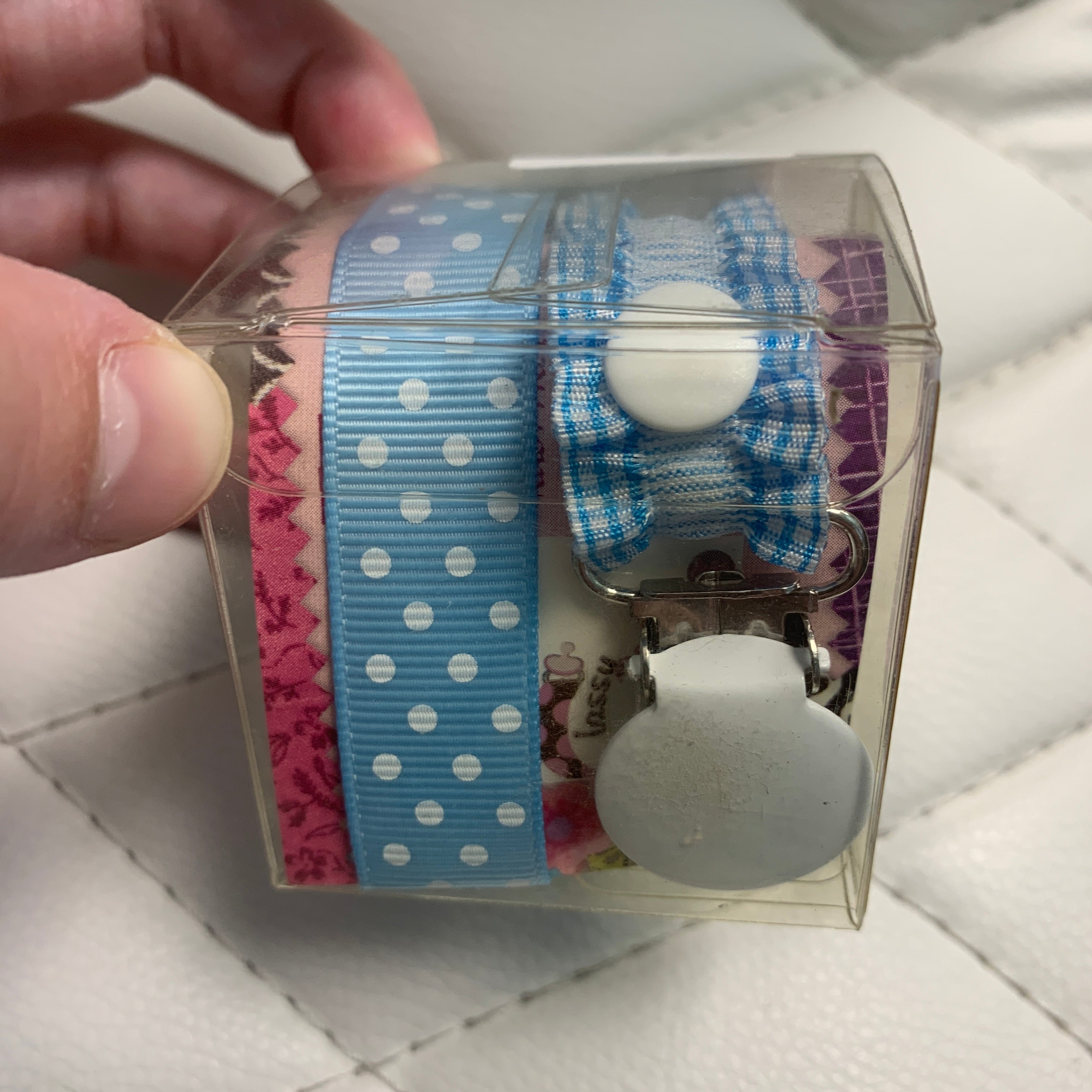 Clearance bundle of small size pacifier clip printed ribbons clearance
