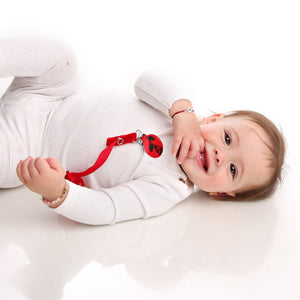 Classy Paci Black with brick red Rose GIFT SET Pacifier Clip FW21-22