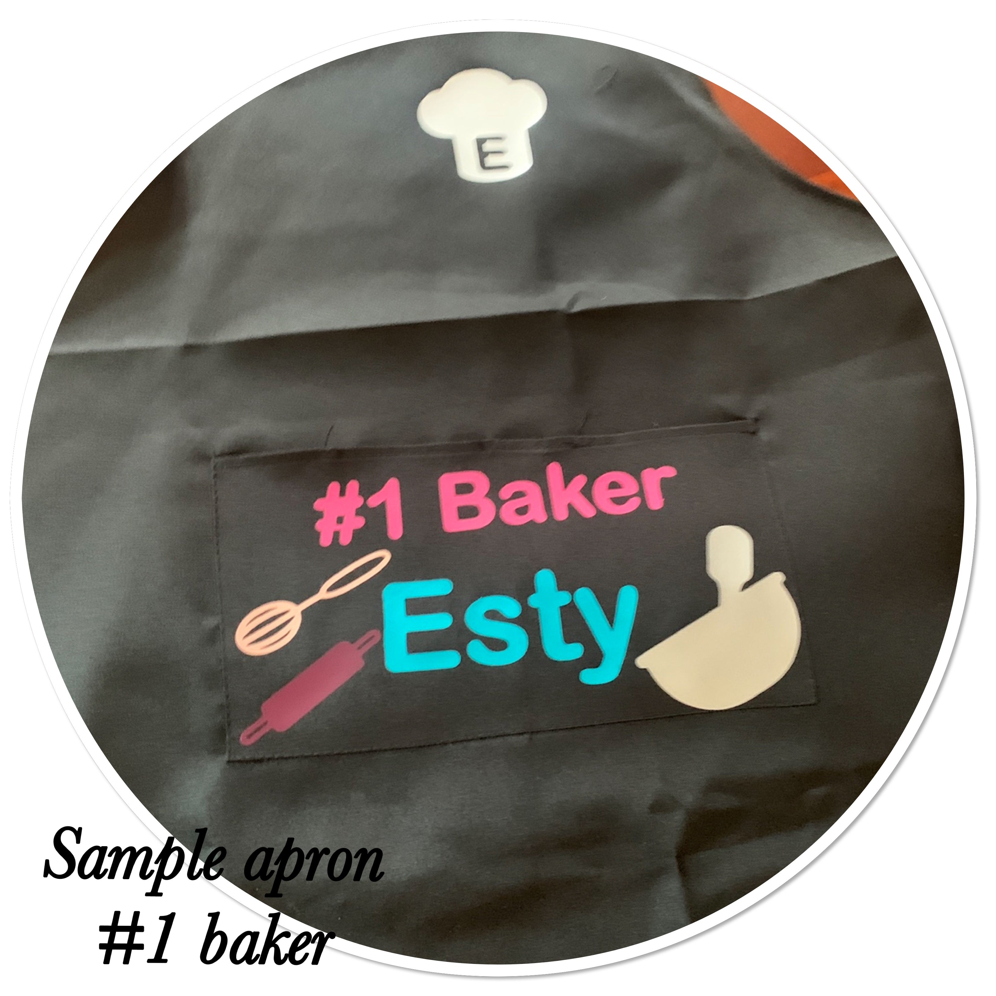 Black custom apron baking school personalized teen/ adult