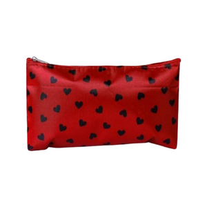 Heart print pencil case/ cosmetic bag great for school, camp, gift