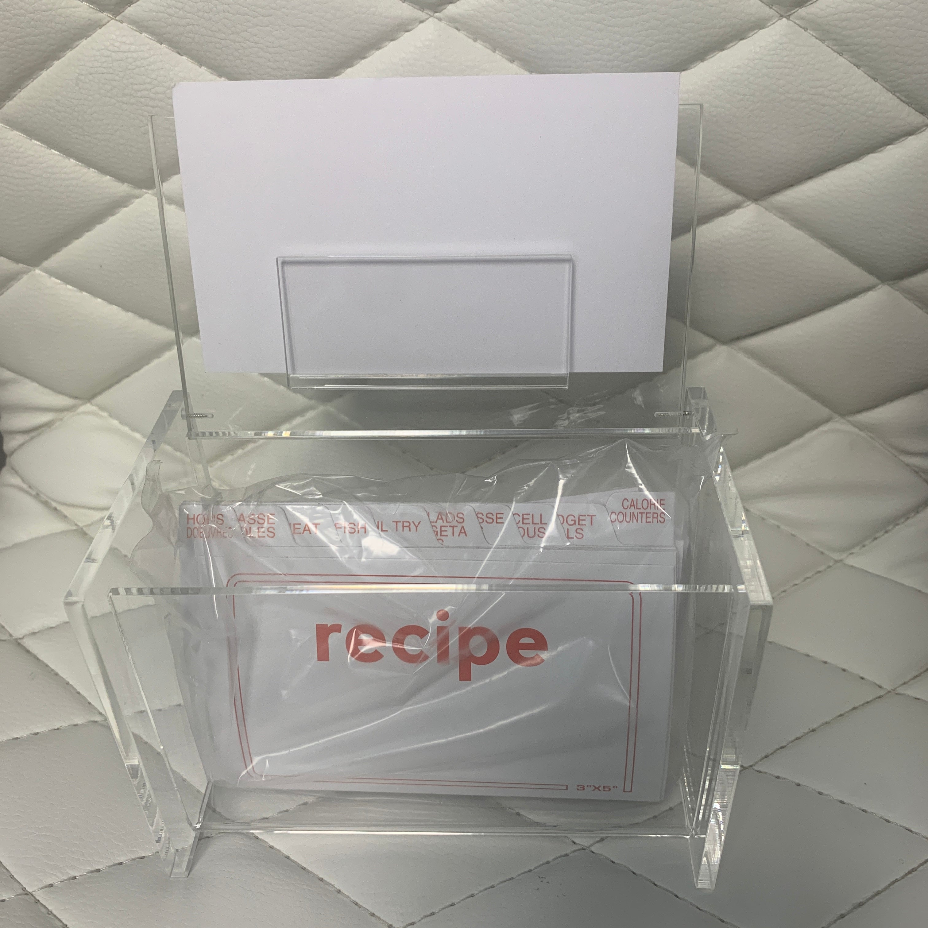 Lucite acrylic Recipe Box personalized hostess gift