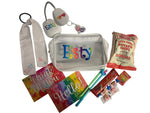 Tie Dye Camp Packages for girls in an adorable useful clear bag hair tie, lamp, and more