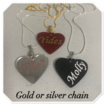 Personalized heart & Flower necklaces camp/ school gift