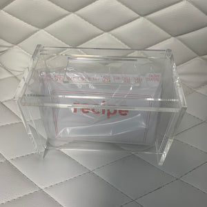 Lucite acrylic Recipe Box personalized hostess gift