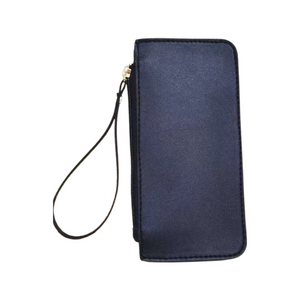 Black leather wristlet phone bag/ pocketbook perfect gift school camp