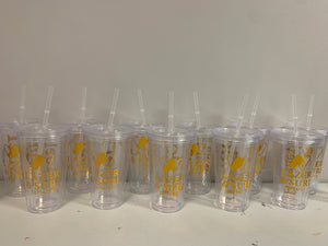Clear tumbler with straw wedding school camp gift
