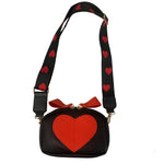 Red big heart with black crossbody bag Graduation/ Bas Mitzvah/ Birthday gift camp school