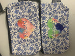 Structured canvas tote bag blue paisley school camp