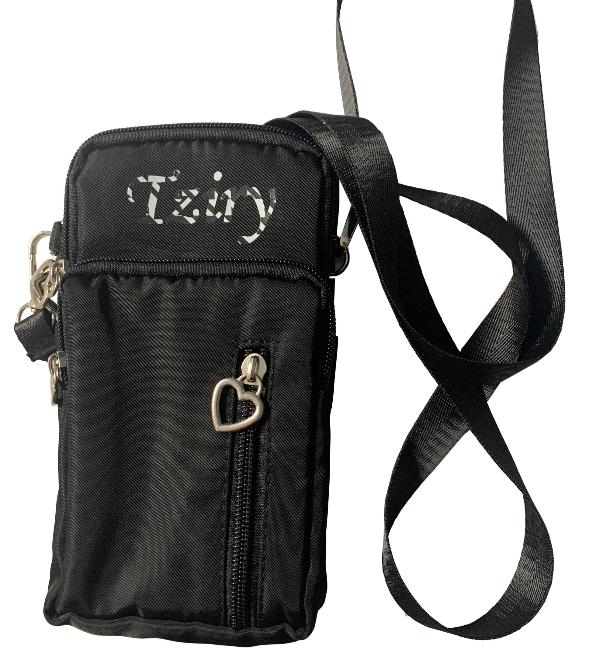 Heart decor square side bag black, Graduation/ Bas Mitzvah/ Birthday gift camp school