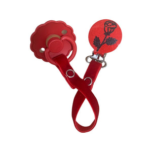 Classy Paci Red with Black Rose Pacifier Clip GIFT SET FW21-22