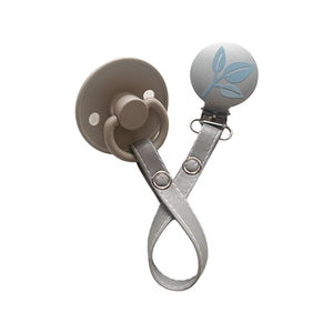 Classy Paci Gray/ Blue leaf Pacifier Clip GIFT SET FW21-22