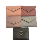 Leather Wallets for Girls metal heart decor