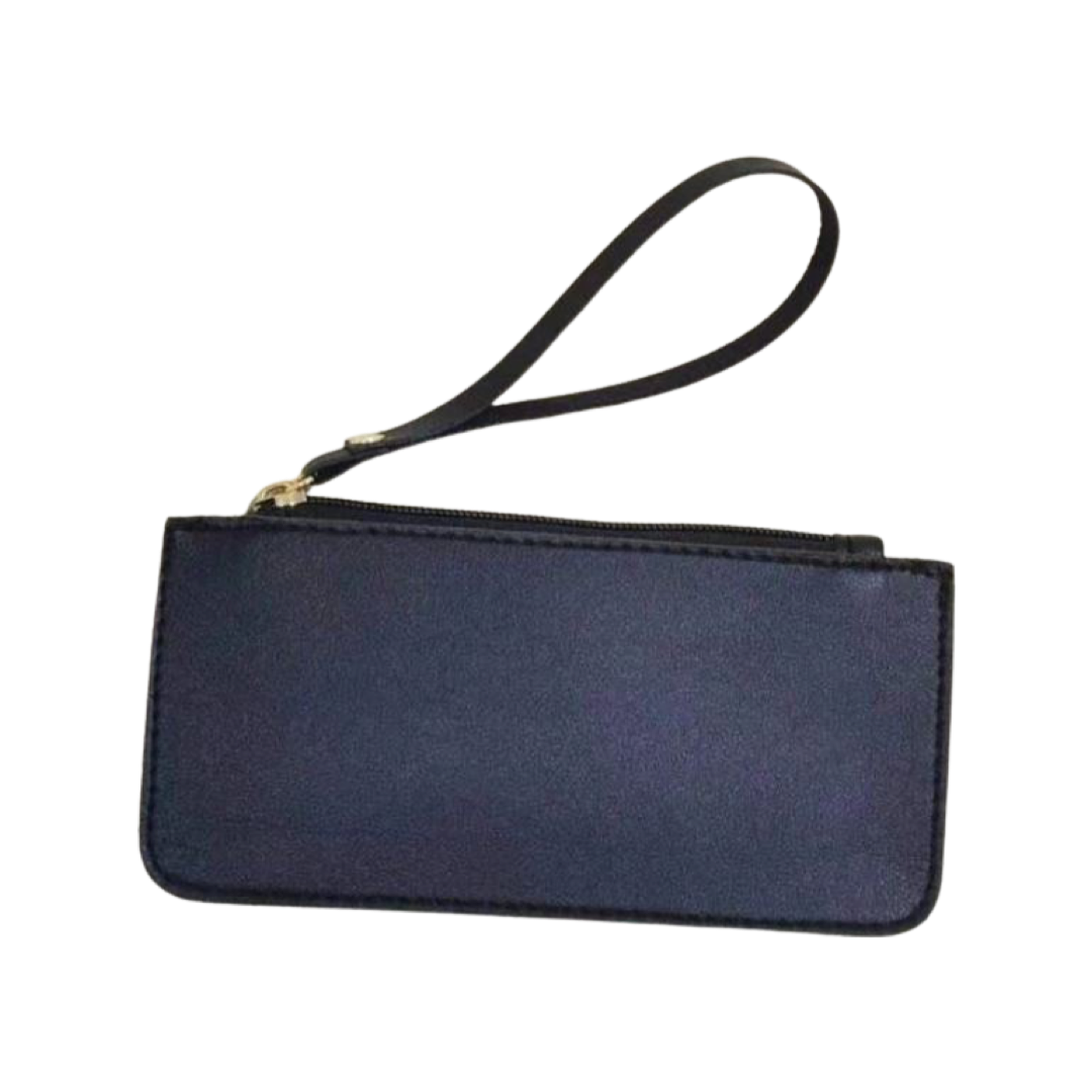 Black leather wristlet phone bag/ pocketbook perfect gift school camp