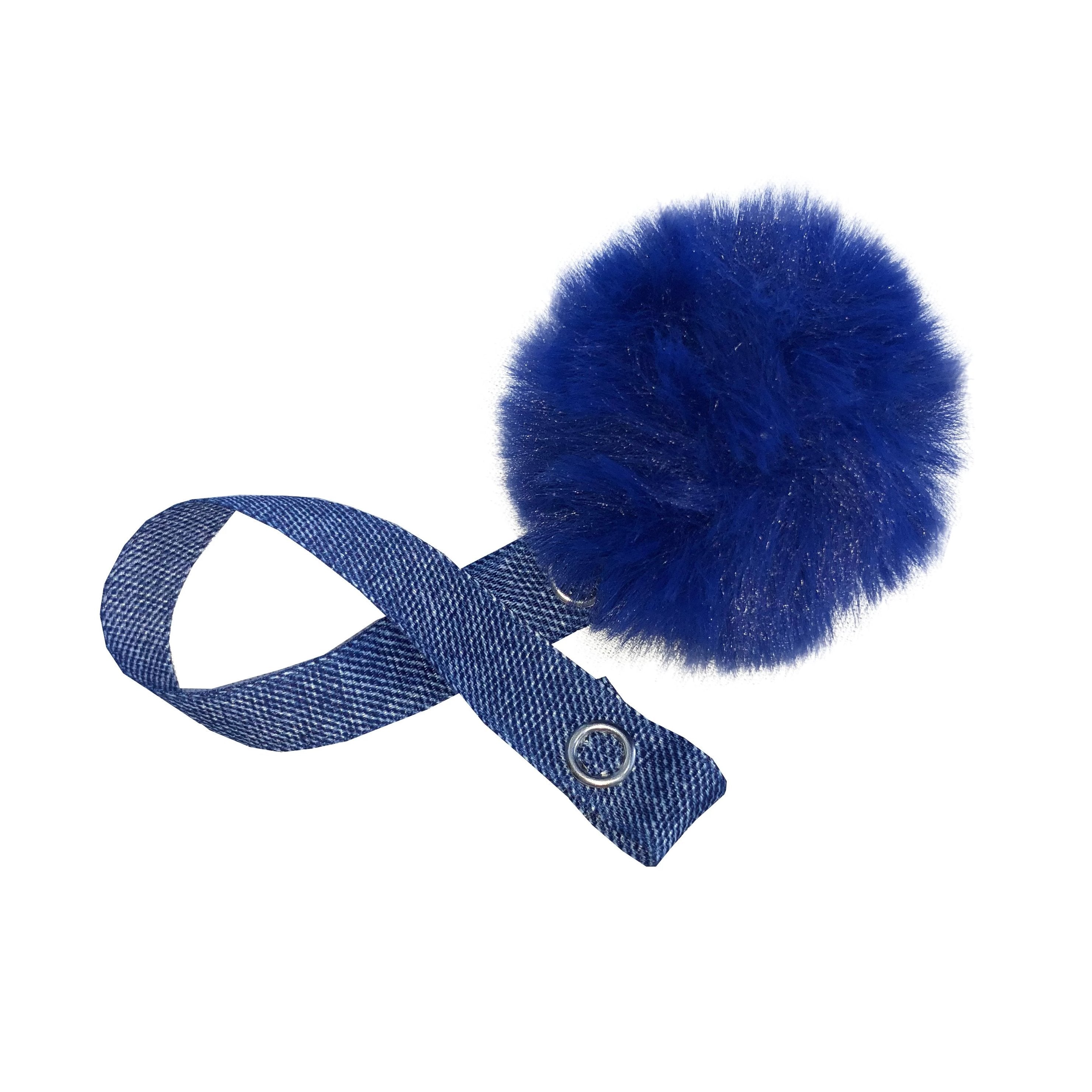 Mini Royal Blue Fur Pom Pom