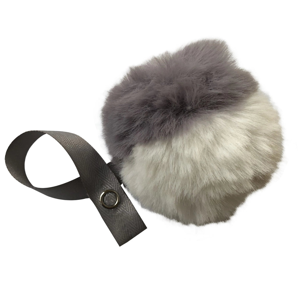 Grey & White Fur Pom Pom